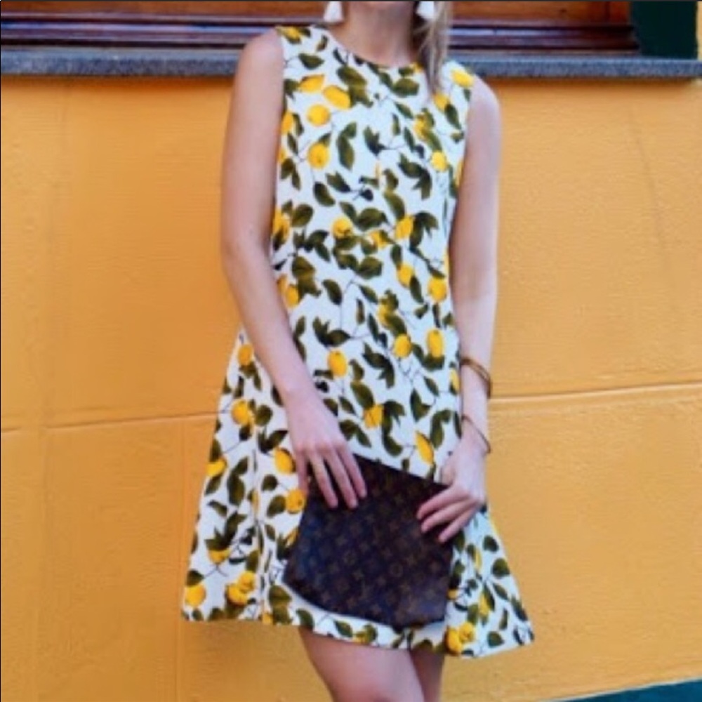 ZARA lemon print mini dress